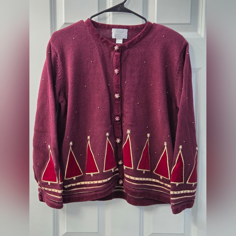 Vintage Hand Embroidered Christopher & Banks Sweater - Size XL